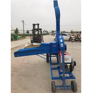 Blue Electric Chaff Cutter <b>Machine</b> For Straw <b>Feed</b> <b>Processing</b> Easy To Operate Steel Construction - Product Image 5