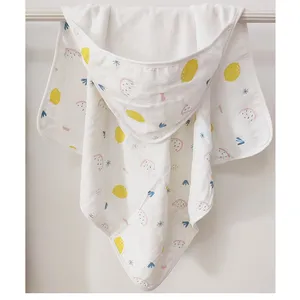 Op Maat Gemaakte Bedrukte Babybadhanddoeken Nieuwe Stijl Zachte Pluizige Biologische Katoenen Babyhanddoek Met Capuchon
