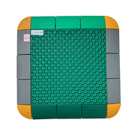 Dalles de sol sportives modulaires en PP antidérapantes, emboîtables, pour extérieur, avec accessoires de bordure personnalisables de 10-16 mm, pour gazon artificiel de marque