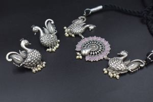 Joyería hecha a mano de latón, Collar de plata de moda con aspecto igual de pulido blanco con pendientes para mujeres y niñas - Product Image 3