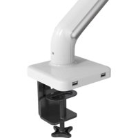 Support de bureau pour écran d'ordinateur à double écran DA106-LH03-W avec ressort à gaz pour écrans d'ordinateur et d'ordinateur portable de 15 à 32 pouces