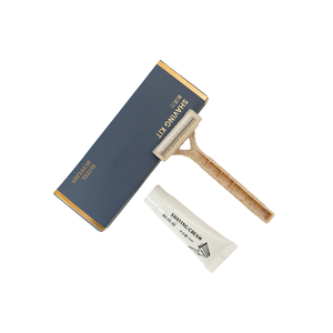 Kit de Afeitado Desechable para <span class=keywords><strong>Hotel</strong></span>, Set de Afeitado de Lujo con Lámina de Oro, Maquinilla de Afeitar de Paja de Trigo para Hostelería - Product Image 1