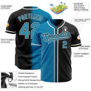 Custom Personalized Baseball Jersey Men's Stitched Name Number Fade Design Button <b>Down</b> S-7XL - Product Image 2