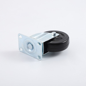 Medium Sized Rubber Wheel Swivel Caster 80 100 130kg Load Dual Bearings Industrial Use Black Color - Product Image 2