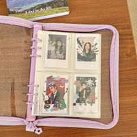 Cuaderno de Hojas Sueltas con Purpurina de PVC, con Cubierta de Cremallera A5, Tamaño Personalizado, Cubierta de Libro Transparente Multicolor