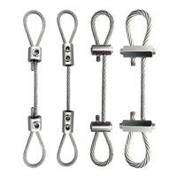 Vente directe d'usine Serrure à fil bidirectionnelle Connecteurs de pince à boucle de câble métallique réglable Kit de Suspension Pince de câble bidirectionnelle