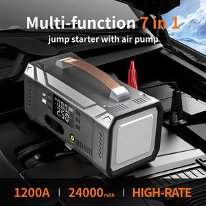 Портативный многофункциональный пусковой компрессор 12В для автомобиля, насос для накачивания шин, внешний аккумулятор, комплект для грузовиков и мотоциклов, 2400А - Product Image 3