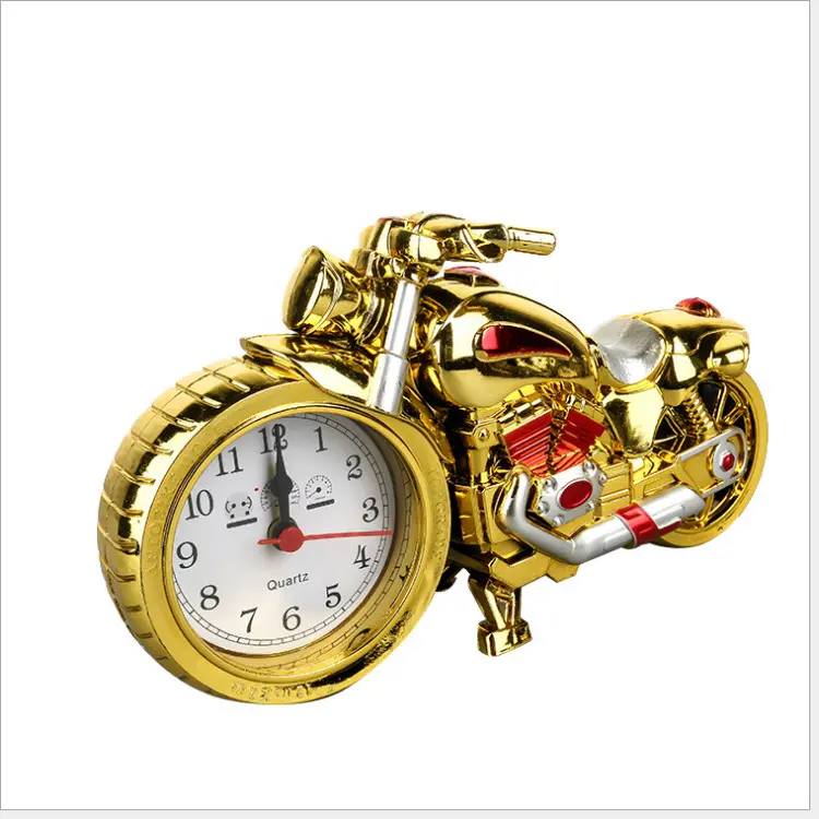 レトロな目覚まし時計家の装飾工芸品クールなオートバイの目覚まし時計モデルファッションデスクトップ装飾クォーツ時計ギフト