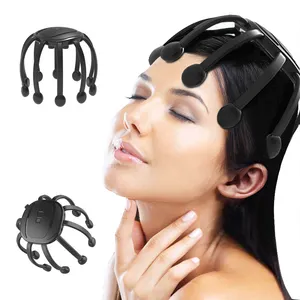 पूरी तरह से स्वचालित इलेक्ट्रिक कंपन खोपड़ी में छूट मालिश 14 उंगलियों स्मार्ट सिर मालिश संगीत के साथ स्मार्ट सिर मालिश