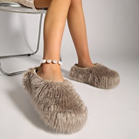 Produit Tendance 2026 – Sabots de Luxe Personnalisés en Fausse Fourrure, Chaussons d'Intérieur/Extérieur en Peluche à Plateforme Épaisse pour Femmes – Vente en Gros
