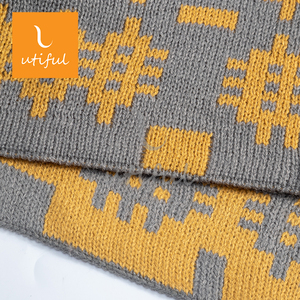 Jaune uni jacquard gallois populaire à 2 côtés avec couverture en tricot <span class=keywords><strong>gris</strong></span> pour Noël <span class=keywords><strong>et</strong></span> les vacances - Product Image 6