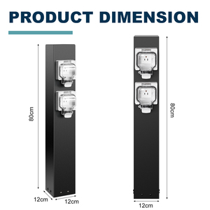 Guai Chong Cubierta impermeable para exteriores Base de fuente de alimentación dual Carcasa de acero inoxidable IP66 Corriente nominal 20A Voltaje nominal 125V - Product Image 2