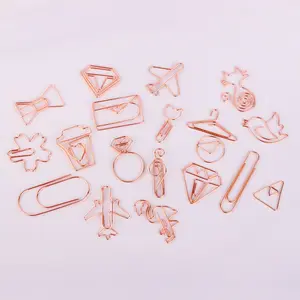 Hart Bookmark Metalen Paperclip Decor Rose Gold Kleurrijke Verschillende Vormige Boek Opmerking Decoratie Bindmiddel Clip