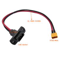 Câble de connexion 12V XT60 vers connecteur SAE 2 broches pour montage latéral, câble d'extension de charge SAE pour voiture