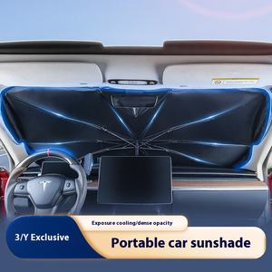 <span class=keywords><strong>Pare</strong></span>-<span class=keywords><strong>soleil</strong></span> avant pliable pour T-esla modèle <span class=keywords><strong>3</strong></span> <span class=keywords><strong>pare</strong></span>-<span class=keywords><strong>soleil</strong></span> en maille de protection UV avec installation anti-éblouissement facile à soulever - Product Image 4
