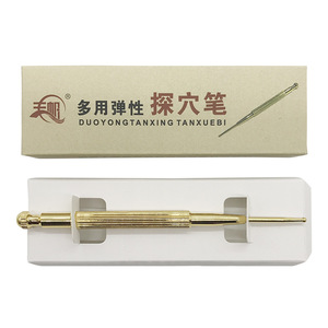 Sonde élastique en laiton pour points d'acupuncture, sonde auriculaire pour points d'acupuncture, aiguille de massage auriculaire sans ressort en argent, stylo sonde pour points d'acupuncture - Product Image 3
