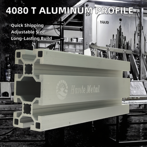 Chất lượng cao 6000 loạt 4080 Hợp kim nhôm hồ sơ đùn phẳng lỗ lớn cho dây chuyền sản xuất khung máy CNC - Product Image 2