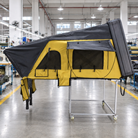 Tente de toit rigide en aluminium pliable bicolore kaki désertique pour camion 4x4 et SUV