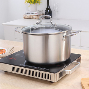 Olla para Sopa de Acero Inoxidable de 26 cm de Gran Capacidad con Fondo Plano y Rejilla para Vapor, para Uso Comercial - Product Image 3