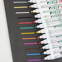 Stylo marqueur à tube en aluminium grande capacité, encre permanente colorée, pointe pinceau oblique, corps de stylo vide rechargeable pour le papier