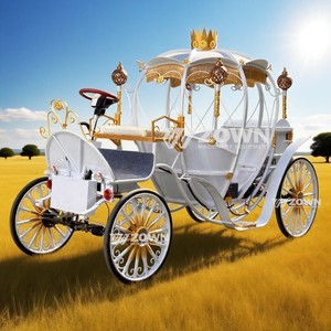 Carrosse de Noël extérieur à LED en forme de cheval, carrosse citrouille Cendrillon, centre de table pour mariages et événements commerciaux - Product Image 2