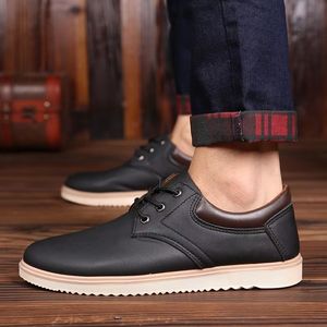 Zapatos de primavera para hombre, impermeables, antideslizantes, con puntera grande, de cuero, para trabajo, ligeros, para correr, casuales, modernos, para caminar. - Product Image 5