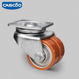 CASCOO agv Doppel räder Aluminium Core 3 Zoll braun pu Lenk rolle - Product Image 3