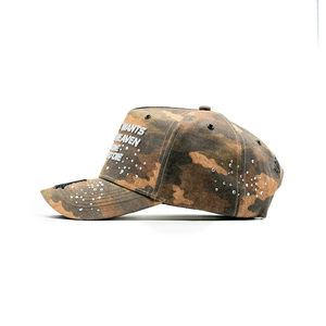 Gorra de béisbol de gamuza de 5 paneles de alta calidad HEAVEN and <span class=keywords><strong>DEATH</strong></span> III para hombre con logo de diamantes de imitación, gorra personalizada negra Rude Awakening - Product Image 4