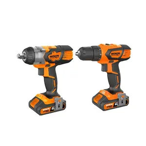 WOKIN 628102 20V CE 2pcs Li-Ion Cordless Drill Power Tools Combo Kit With 1pc Fast Charger