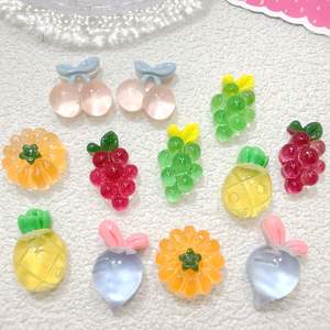 Accesorios de Resina Transparentes Semitridimensionales con Forma de Fruta para Joyería DIY, Horquillas, Accesorios para el Cabello, Papelería - Product Image 1