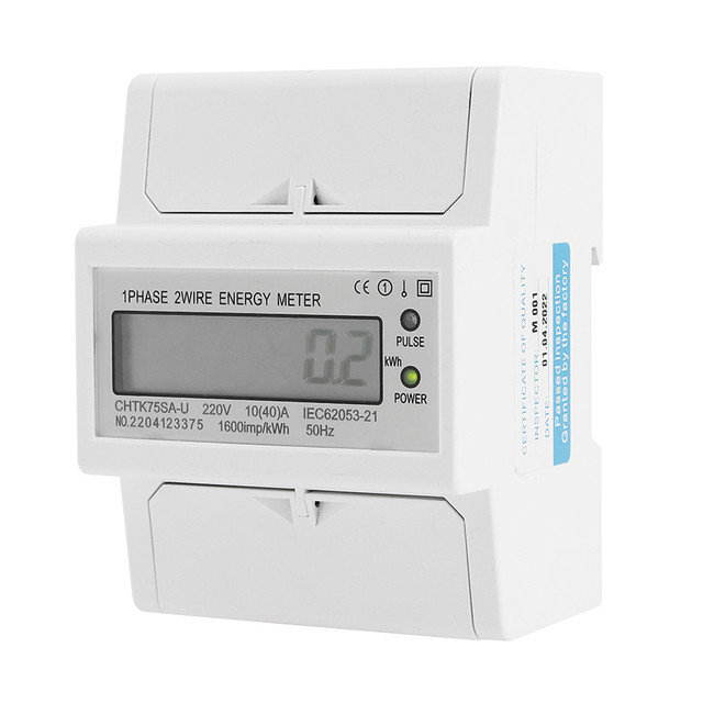 Single Phase Electronic Multirate Watt Hour Meter Class 1.0 Accuracy 0-9999.9 kWh LCD/LED Display 220V Energy Meter