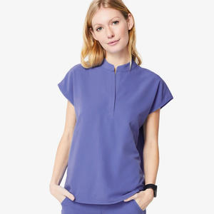 Ensemble de blouses d'hôpital unisexes en tissu coréen <span class=keywords><strong>Garancia</strong></span> Very Peri, à manches courtes, en gros, couleurs variées, designs d'uniformes d'infirmière - Product Image 1