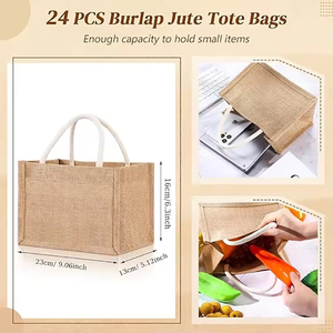 Personalized <strong>Wholesale</strong> in Stock Fast Delivery Eco-friendly Cotton Rope Handle Plain Burlap <strong>Jute</strong> <strong>Tote</strong> Grocery <strong>Bag</strong> With Multi-size - Product Image 3