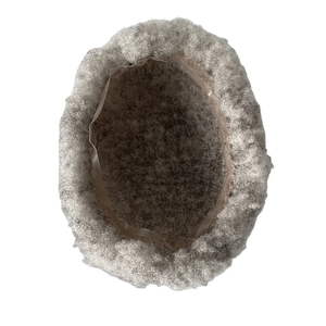 4mm Afro Kinky Curl Court Blanc Gris Topper 1b80 Indien Remy Cheveux Toupet pour Hommes Gris Cheveux Full Lace <span class=keywords><strong>Perruque</strong></span> - Product Image 5