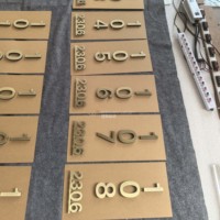 Letrero de Habitación de Hotel de Acero Inoxidable con Acabado de Latón Antiguo Electrochapado, Letrero de Puerta Personalizado, Resistente a la Intemperie IP65 para Exteriores