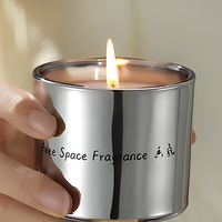 Bougie parfumée en métal avec logo personnalisé, faite à la main en cire de soja, cadeau de Noël, décoration d'intérieur, parfum longue durée
