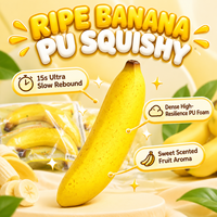 Jouet Squishy Banane en Mousse PU à Remontée Lente, Fruit Tropical Simulé, Parfum Sucré, Doux à Presser, Anti-Stress pour Enfants et Adultes