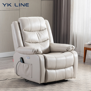 Canapés inclinables pivotants à bascule personnalisés, best-sellers, fauteuil inclinable relaxant en cuir PU blanc - Product Image 1