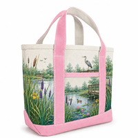 Tas Tote Kanvas Besar Ramah Lingkungan dari Katun untuk Belanja di Pantai, Dicetak Logo Kustom untuk Anak Perempuan