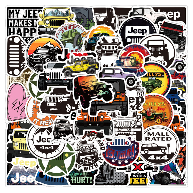 50pcs Cool Fashional Truck off Road Car logo Jeep Sticker