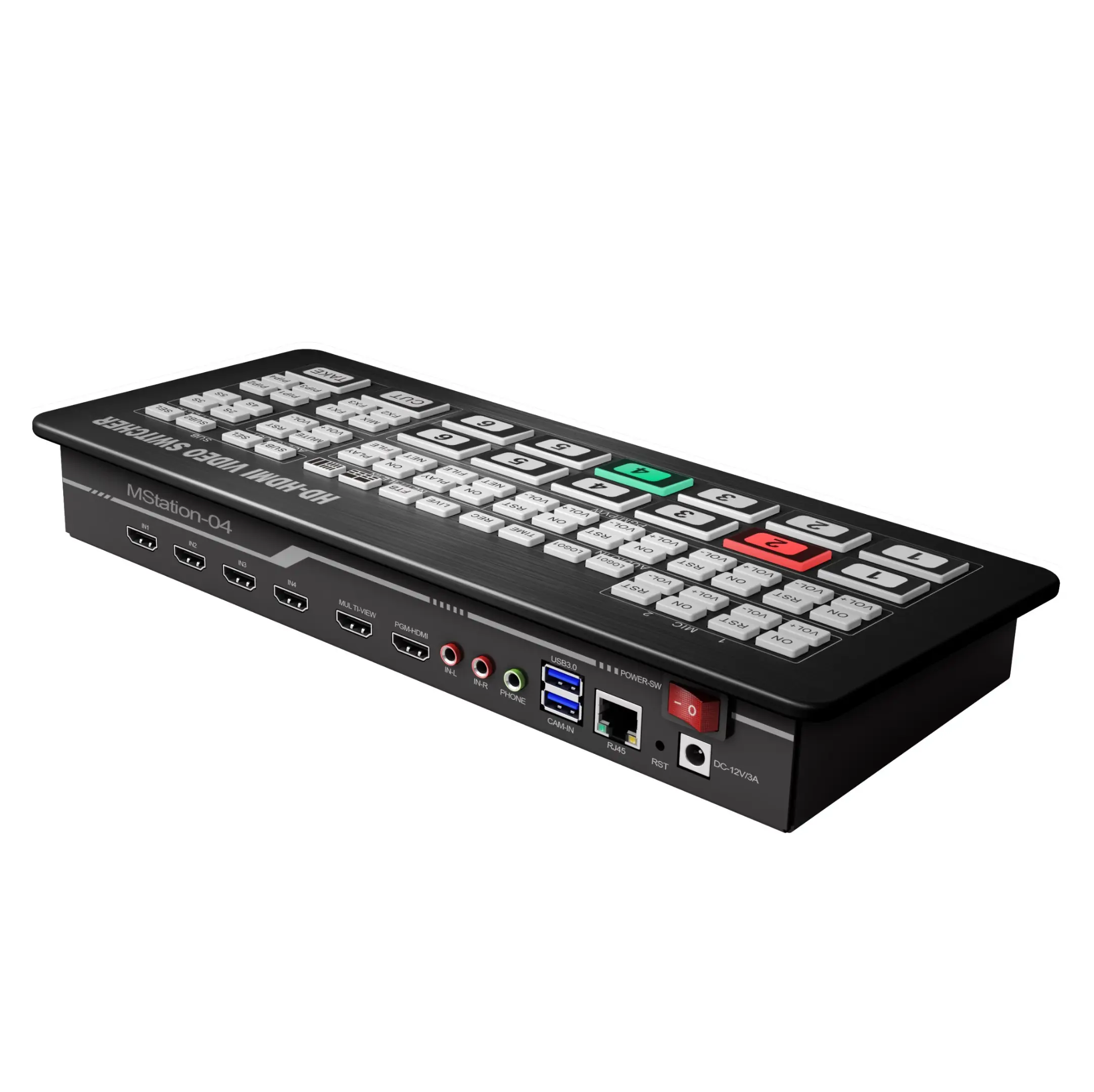 Beste 6 Kanaals Audio Video Mixer Switcher Met 4 H Dmi 2 Usb Media/Ip Stream Ondersteuning H.264 Multi-Stream En Usb Streaming