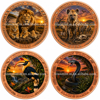 Médaille de collection en cuivre pur 999 de 1 Troy Oz, colorée aux UV, en relief, sur le thème de la faune, cadeau