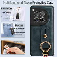 Housse de protection multifonctionnelle en cuir PU avec dragonne pour OnePlus ACE3/12R Coque arrière