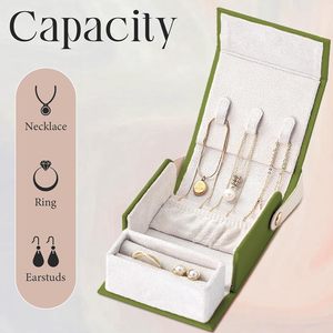 Portable Handmade Small Hand-held <b>Jewelry</b> <b>Box</b> for Travel-PU Material Magnetic Closure <b>Jewelry</b> Storage for Rings <b>Necklaces</b> - Product Image 4