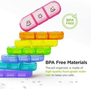 Boîte à pilules portable personnalisée avec logo, 3 prises par jour, en plastique - Product Image 3
