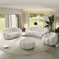 Canapé sectionnel contemporain en mousse compressée sous vide, design bulle, gain de place, pour villa et appartement