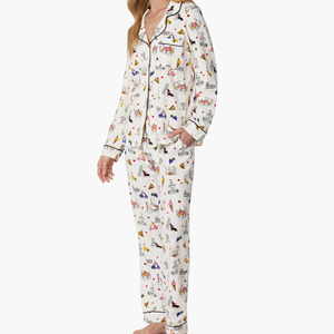 Conjunto de Pijama Personalizado, Transpirable, con Estampado, de Lujo, Manga Larga, de Algodón, para <span class=keywords><strong>Mujer</strong></span>, Ropa Cómoda - Product Image 4
