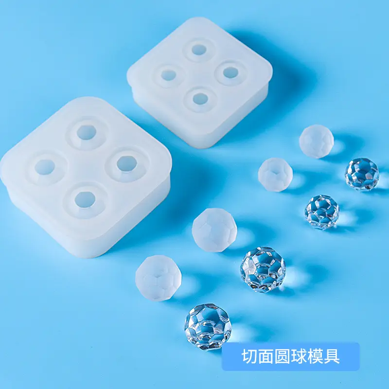 DIY Adhesive Drop Mold 2cm/2.5cm Mirror/frosted Cut Surface Round Ball Bead Hand Made Swing Table Silicone Mold Moulds