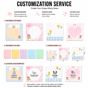 Custom Printed Cute Kawaii Sticky Notes, Self-Adhesive <b>Memo</b> <b>Pads</b>, Whimsical Designs for Promotional Gifts, Office & School Use.. - Product Image 4
