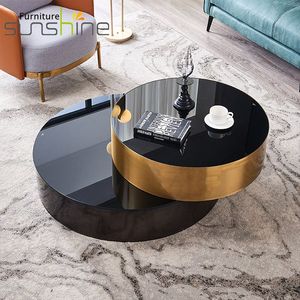 Sunshine Furniture Tea <strong>Tables</strong> With <strong>Black</strong> High <strong>Gloss</strong> <strong>Side</strong> Coffee <strong>Table</strong> Combination Marble Centre <strong>Table</strong> Designs - Product Image 4